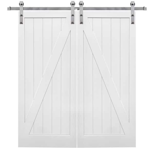 MMI DOOR 72 in. x 84 in. Primed Z-Plank MDF Sliding Barn Door with Hardware Kit