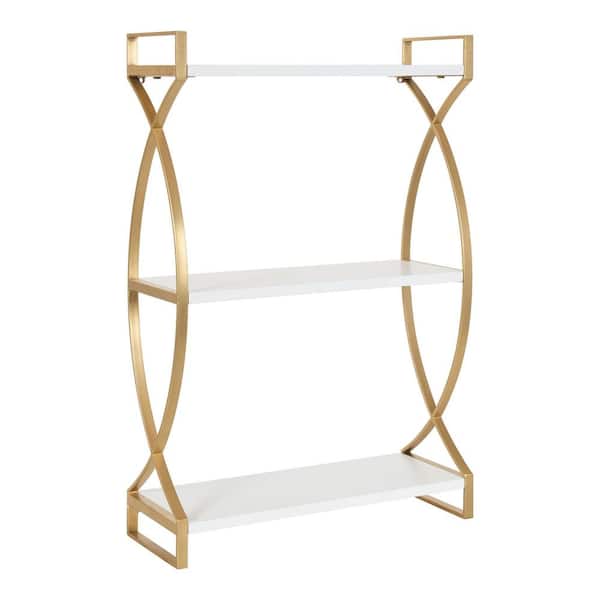 Kate and Laurel Arietta 6.50 in. x 18.00 in. White MDF Floating Decorative Wall Shelf