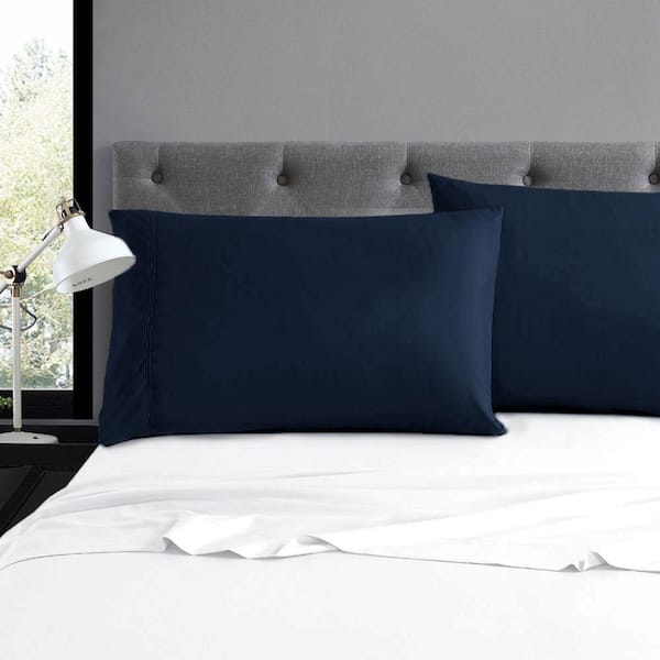 King (20in. x 40in.) Navy Ultra Soft Polyester Polyester Home Essential Pillowcases 2-pieces Set