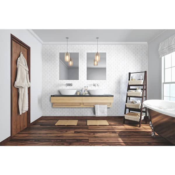 White Glossy Inverted Beveled 3 in. x 6 in. x 0.33 in. Glossy Ceramic Wall Tile (10.648 sq. ft./Case)
