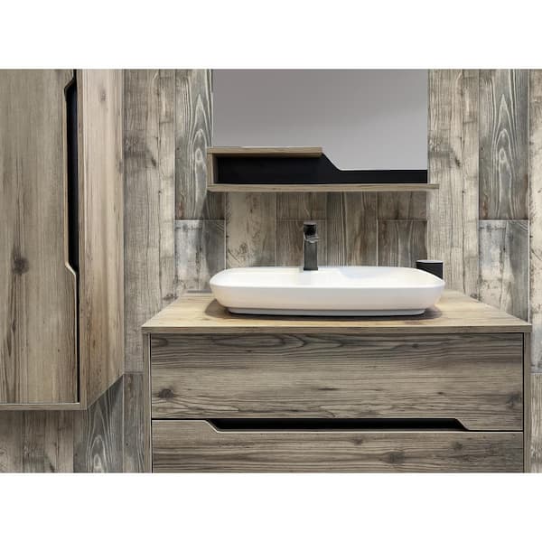 Harlan 7.9 in. x 47.2 in. Gray Porcelain Matte Wall and Floor Tile (10.36 sq. ft./case) 4-Pack