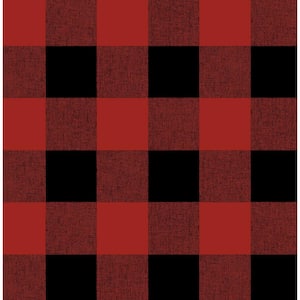 Red and Black Buffalo Plaid Peel and Stick Wallpaper (Covers 30.75 sq. ft.)
