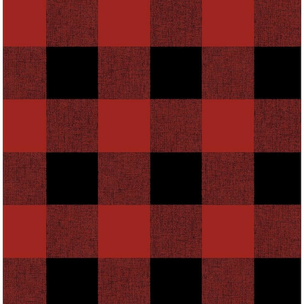 NextWall Red and Black Buffalo Plaid Peel and Stick Wallpaper (Covers 30.75  sq. ft.) NW34501 - The Home Depot