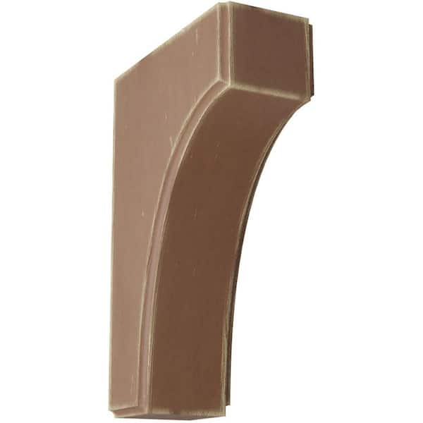 Ekena Millwork 1-3/4 in. x 6 in. x 4 in. Weathered Brown Clarksville Wood Vintage Decor Bracket