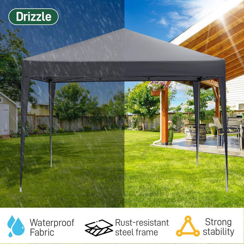 10x10ft Dark Gray Outdoor Canopy Tent with Carrying Bag
