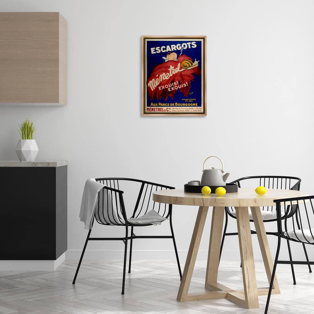Vintage Escargots Advertisement by Marcus Jules Brown Floater Frame Food Graphic Art Print 21 in. x 17 in. price history on PriceWatchPro