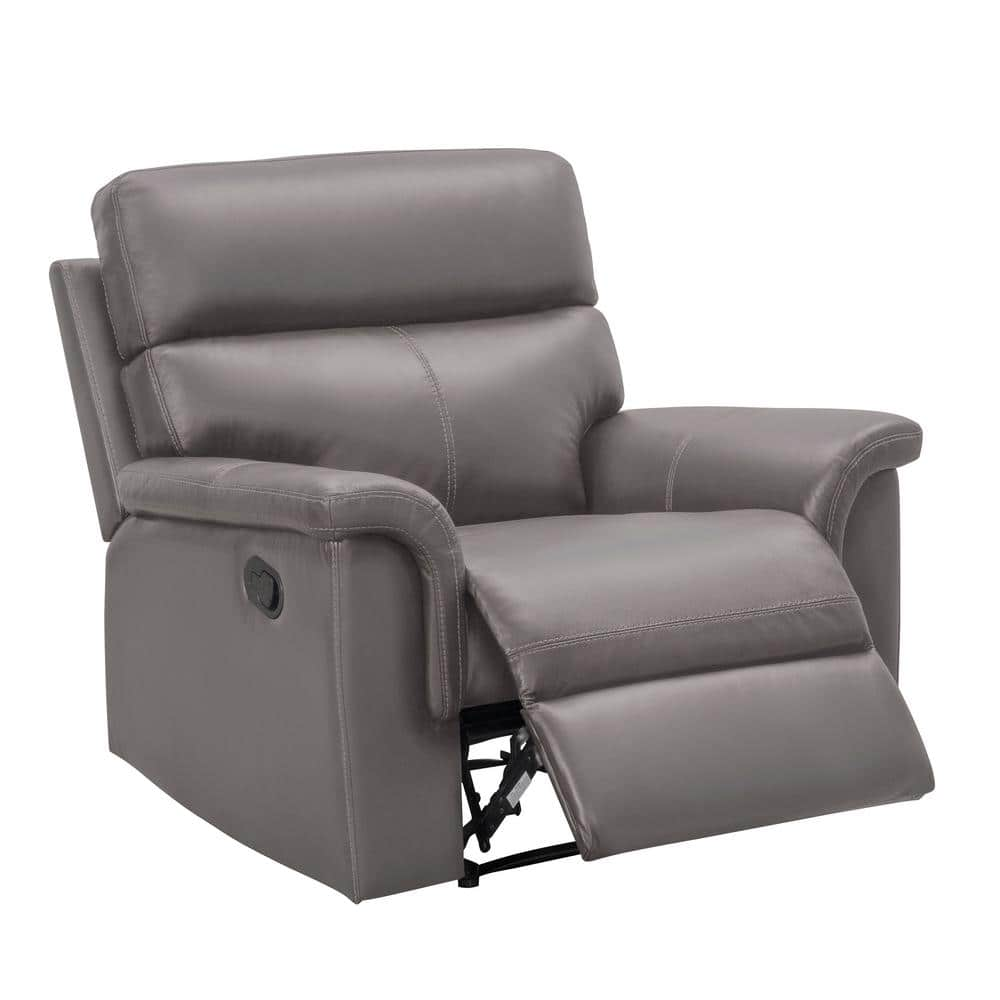 DEVON & CLAIRE Sebastian Leather Recliner, Grey SHF-1910-GRY-1 - The ...