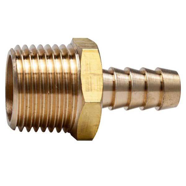 LTWFITTING 3/8 in. ID Hose Barb x 1/2 in. MIP Lead Free Brass Adapter