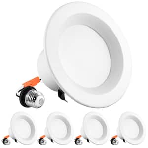 4in Can Light 10W=60W 5 Color Selectable Dimmable Remodel Integrated LED Recessed Light Kit 750lm (4 Pack)