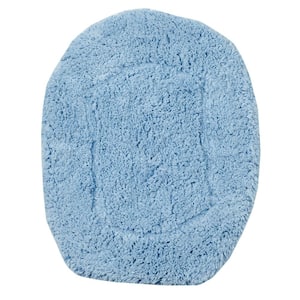Waterford Collection 100% Cotton Tufted Bath Rug, 18 x 18 Lid Cover, Blue