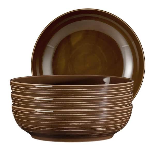Seltmann Weiden Terra 60 fl oz Brown Porcelain Bowl 9.8 in., Brown, Set of 4