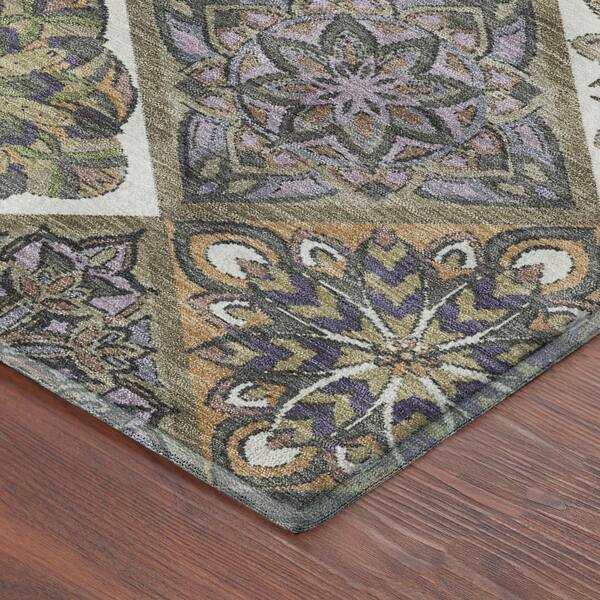Mayfield Premium Machine Washable Abstract AMF2256 Taupe 10 ft. x 14 ft. Area Rug