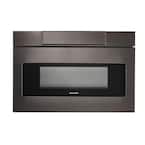 24 in. 1.2 cu. ft. Built-In Microwave Drawer with Concealed Controls in Black Stainless Steel Finish with Sensor Cooking