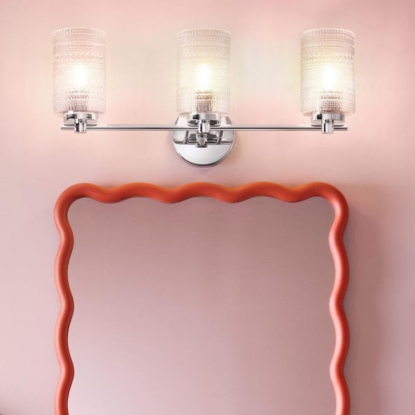 LARK Mabel 24.5 in. 3-Light Chrome Vanity Light