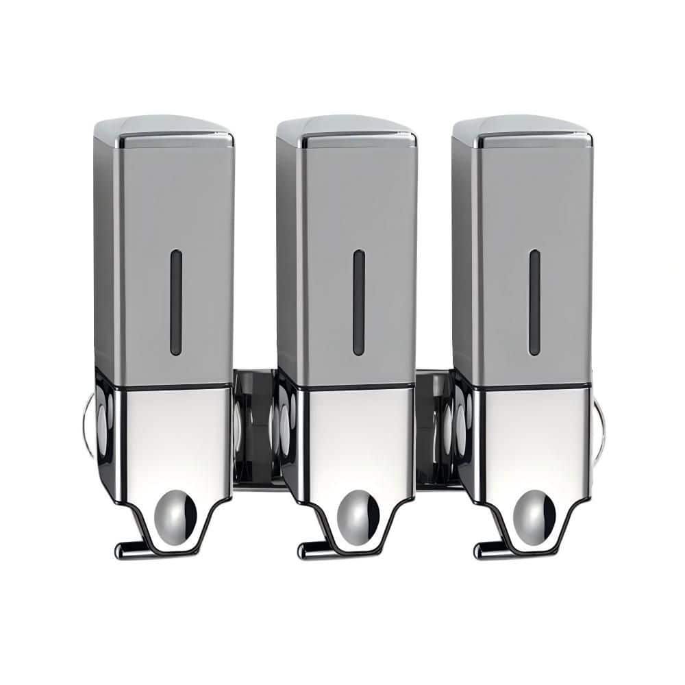 3 Piece Wall Mounted Manual Soap Dispenser for Home, Bath, Kitchen, Hotels, Restaurants, No Drill in Grey price history on PriceWatchPro
