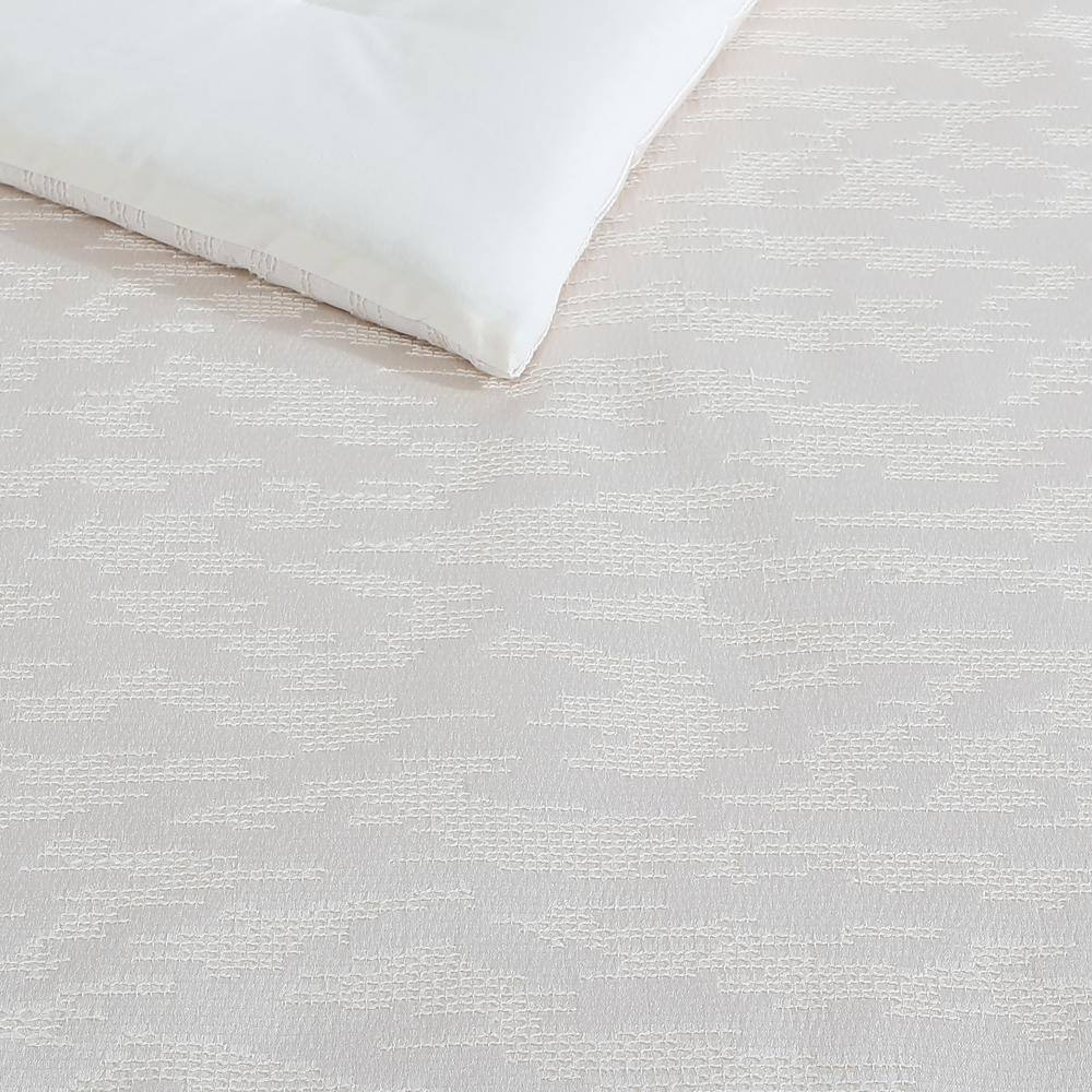 Ivory Abstract Stitching King Duvet Cover Set