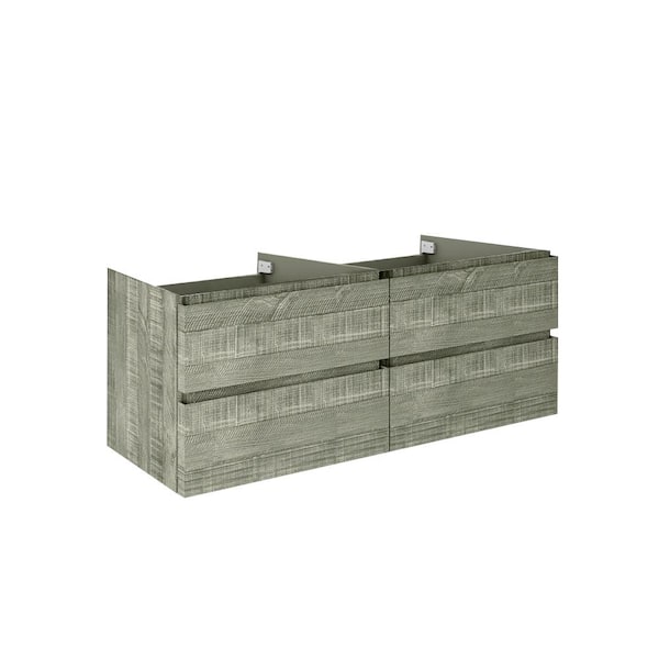Formosa 46 in. Wall Mount Floating Double Bath Vanity Cabinet without Top in Sage Gray