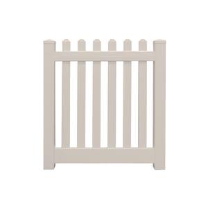 Plymouth 5 ft. W x 4 ft. H Tan Vinyl Picket Fence Gate Kit Includes Gate Hardware