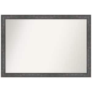 Angled Metallic Rainbow 39.25 in. x 27.25 in. Non-Beveled Modern Rectangle Wood Framed Wall Mirror in Gray