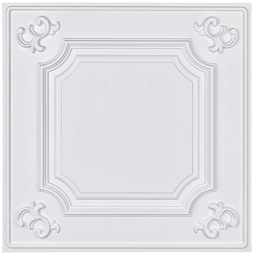 Art3dwallpanels White 2 ft. x 2 ft. Decorative Drop Ceiling