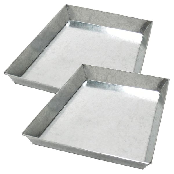 ACHLA DESIGNS 17 in. L Grey Set of 2 Steel Ash Pan for 36 in. Grate