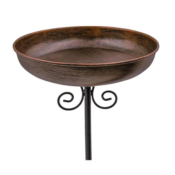 10 Diameter Durable Metal Bird Bath Bowl with Stake for Outdoors Garden Yard Lawn Decor 0.4 Gallon