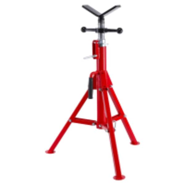 Adjustable V-Head Pipe Jack Stand,2500 Lbs,28–52 Inch,Folding Tripod for Pipe Welding,Threading & Plumbing