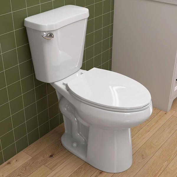 Dela 21 in. Extra Tall 2-Piece Toilet Single Flush 1.28/1.6 GPF Elongated Toilet ADA Chair High in White 12 in. Rough In