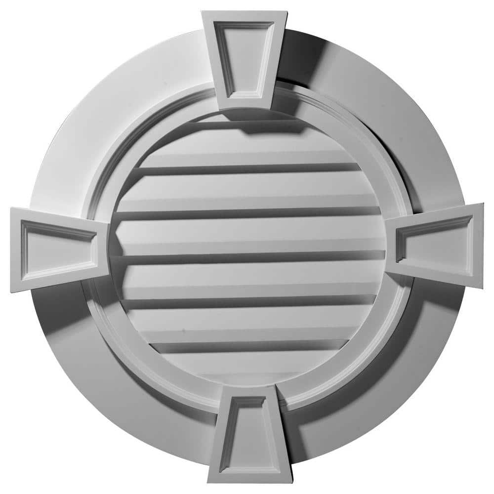 35.625 in. x 35.625 in. Round Primed Polyurethane Paintable Gable Louver Vent Non-Functional price history on PriceWatchPro