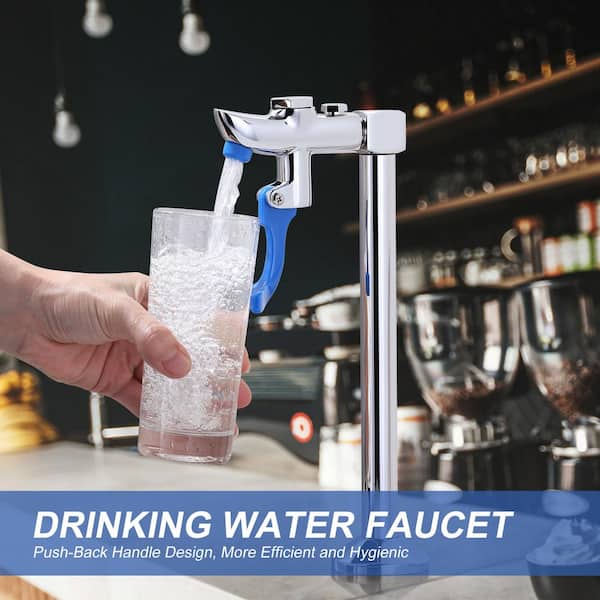 Commercial Deck Mounted Glass Filler Faucet, 9 in. High-Arc Glass Filling Water Station in Polished Chrome