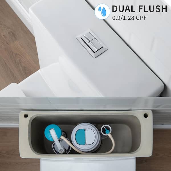 Casta Diva Elongated Bidet Toilet Combo Dual Flush in White