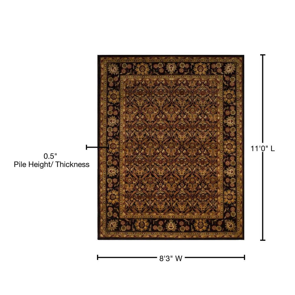 Elegant Dark Plum & Gold Hand-Tufted Wool Rectangular Rug