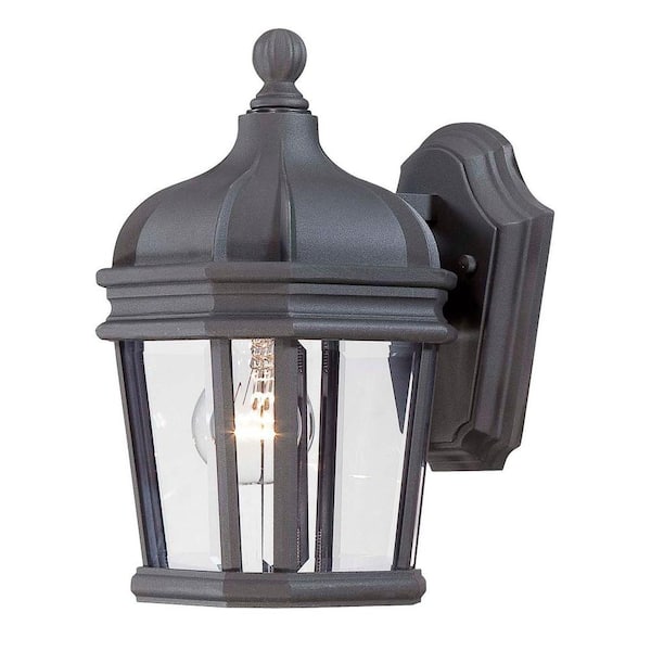 the great outdoors by Minka Lavery Harrison 1-Light Black Outdoor Wall Lantern Sconce