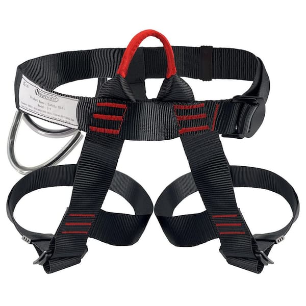 Mountaineering Rock Climbing Half Body Harness for Rappelling Fire Rescuing Tree Climbing, Black