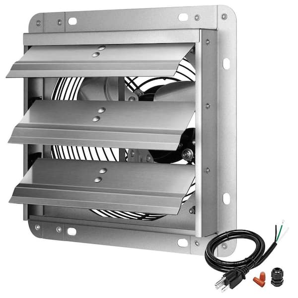 7 in. 760 CFM Silver Electric Power Aluminum Gable Mount Attic Fan, with Corrosion Resistant, Adjustable Thermostat