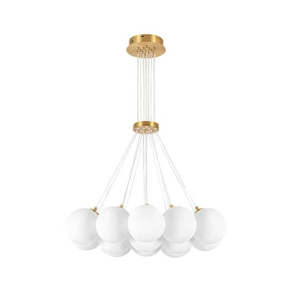 Rennnsan Solnix 25.6 in. 13-Light Brass Modern Cluster Pendant