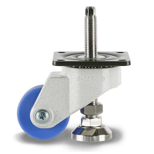 GDH 2-1/2 in. MC Nylon Swivel Iconic Ivory Plate Mounted Extended Leveling Caster with 1100 lb. Load Rating