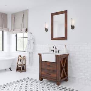 Paisley 31 in. W x 22 in. D Vanity in Rustic Sienna with Marble Vanity Top in White with White Basin