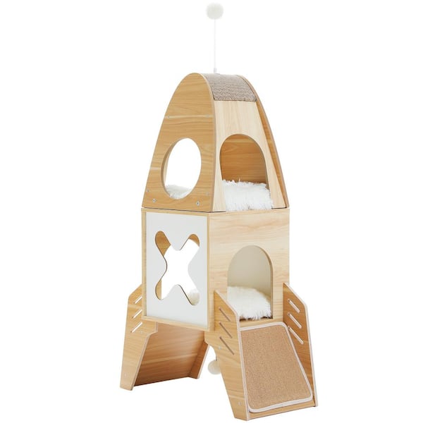 cenadinz 43 in. Height Modern Cat Tree Rocket Cat Tower for Small to Medium Cat