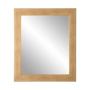 32 in. W x 60 in. H Brushed Gold Rectangle Framed Wall Mirror