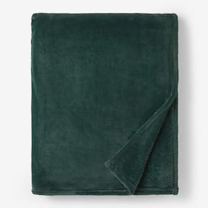 Company Cotton Plush Hunter Green Polyester Twin Woven Blanket