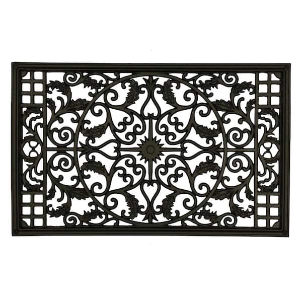 15 in. x 24 in. Black Cast Aluminum Rectangular Insert for Wooden Gate or Fence