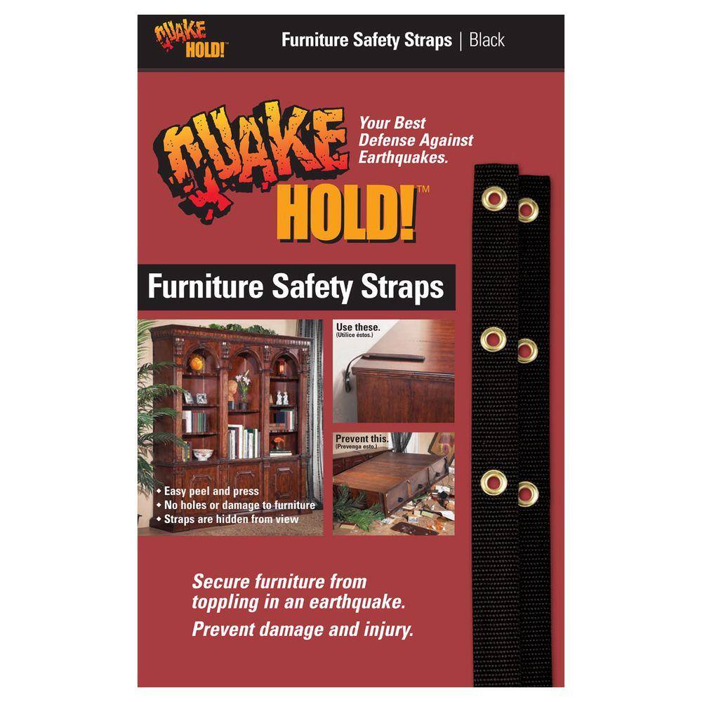 Black Nylon Furniture Safety Strap 4160, Bunk Bed Earthquake Straps