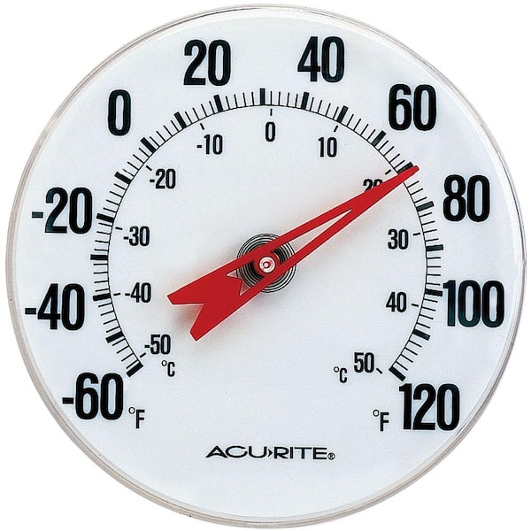 Room Thermometer with Flat Metal Back, Celsius / Fahrenheit