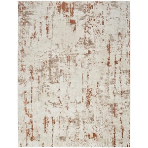 Concerto Ivory Rust 4 ft. x 6 ft. Abstract Contemporary Area Rug