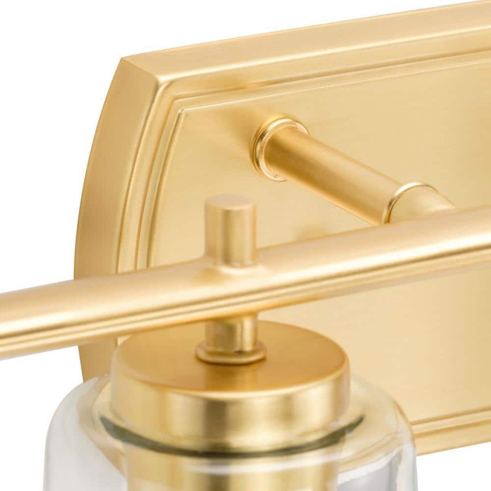 Adley Satin Brass 6-Light Vanity Fixture with Clear Glass Shades