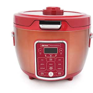 20-Cup Red Rice Cooker with Glass Lid