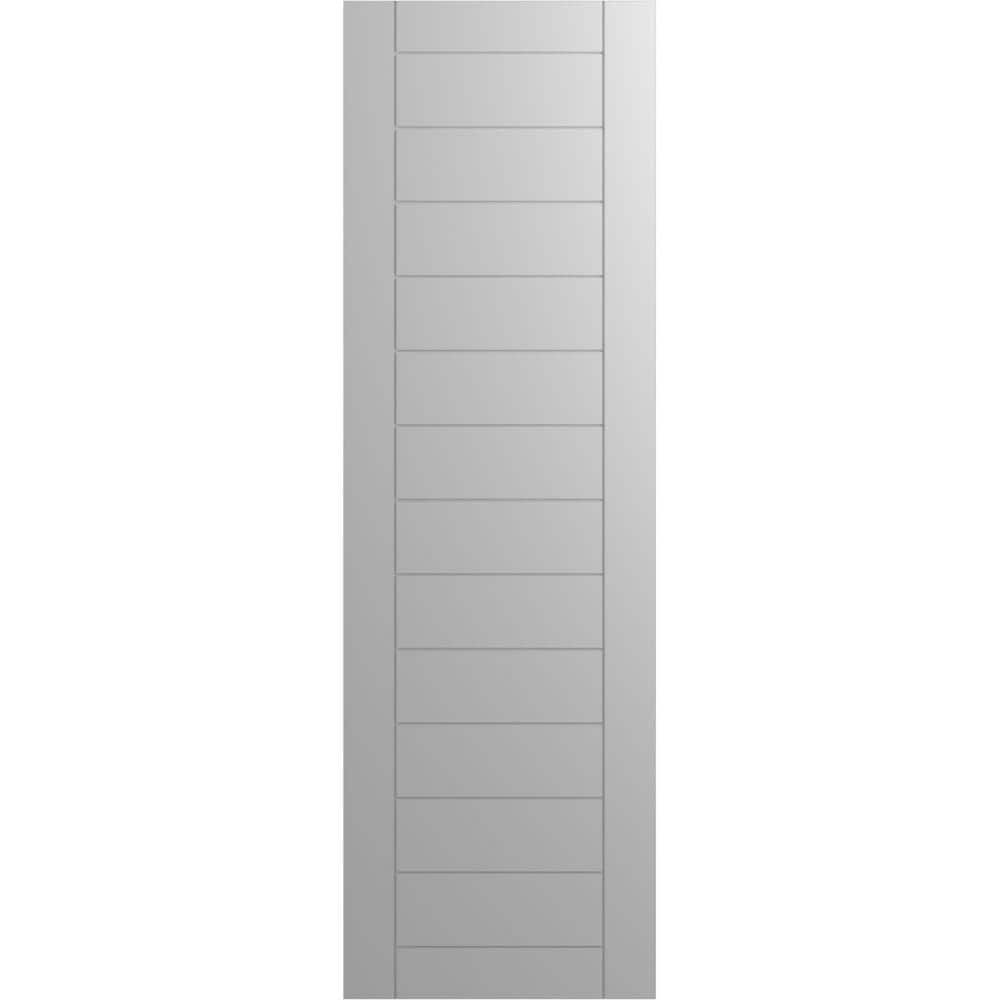 12 in. x 60 in. PVC True Fit Horizontal Slat Framed Modern Style Fixed Mount Board and Batten Shutters Pair in Primed price history on PriceWatchPro