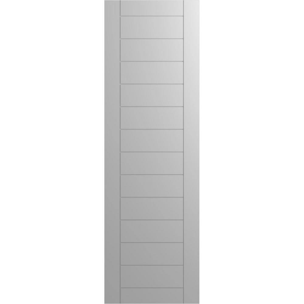 15 in. x 51 in. PVC True Fit Horizontal Slat Framed Modern Style Fixed Mount Board and Batten Shutters Pair in Primed price history on PriceWatchPro