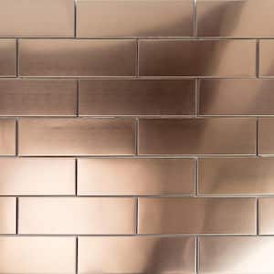 Metal Copper 2 in. x 6 in. x 8mm Stainless Steel Subway Wall Tile (120 pieces / 10 sq. ft. / case)